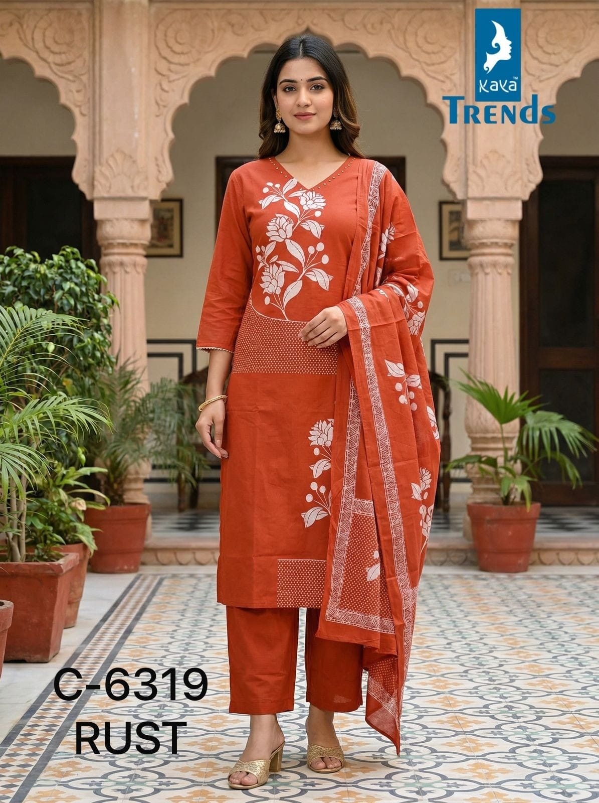 New Design 6319 Kaya Trends Readymade Cotton Pant Suits Wholesaler Ahmedabad