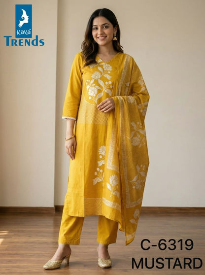 New Design 6319 Kaya Trends Readymade Cotton Pant Suits Wholesaler Ahmedabad