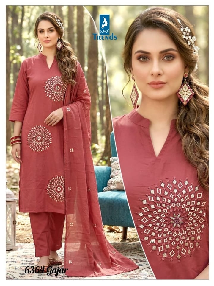 New Design 6364 Kaya Trends Readymade Cotton Pant Suits Exporter Ahmedabad