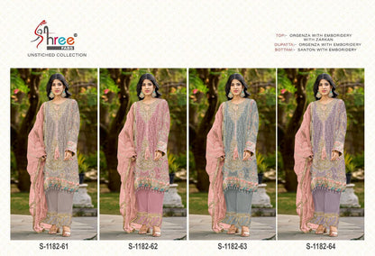 New Design S 1182 Shree Fabs Organza Pakistani Salwar Suits Exporter
