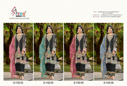 New Design S 1182 Shree Fabs Organza Pakistani Salwar Suits Exporter