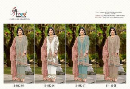 New Design S 1182 Shree Fabs Organza Pakistani Salwar Suits Exporter