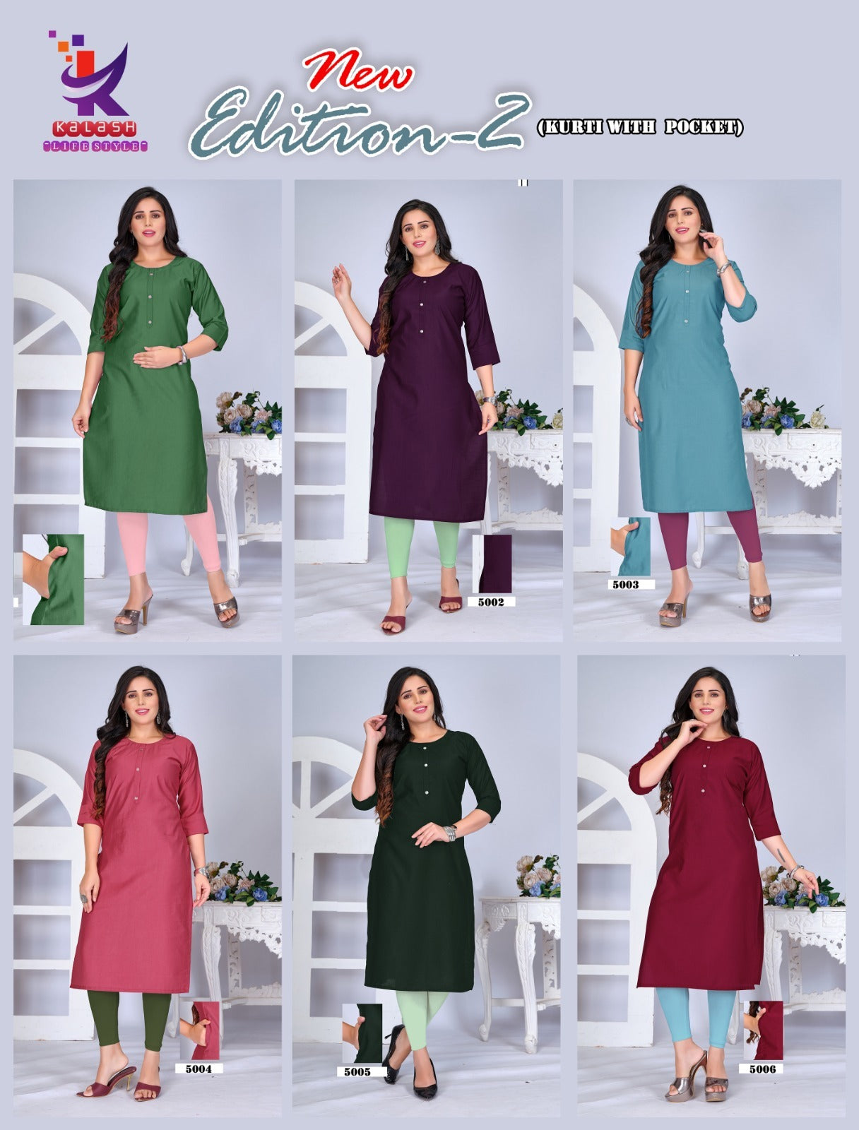 New Edition 2 Mlm Kalash Lifestyle Gadwal Kurti With Pocket Wholesale Price