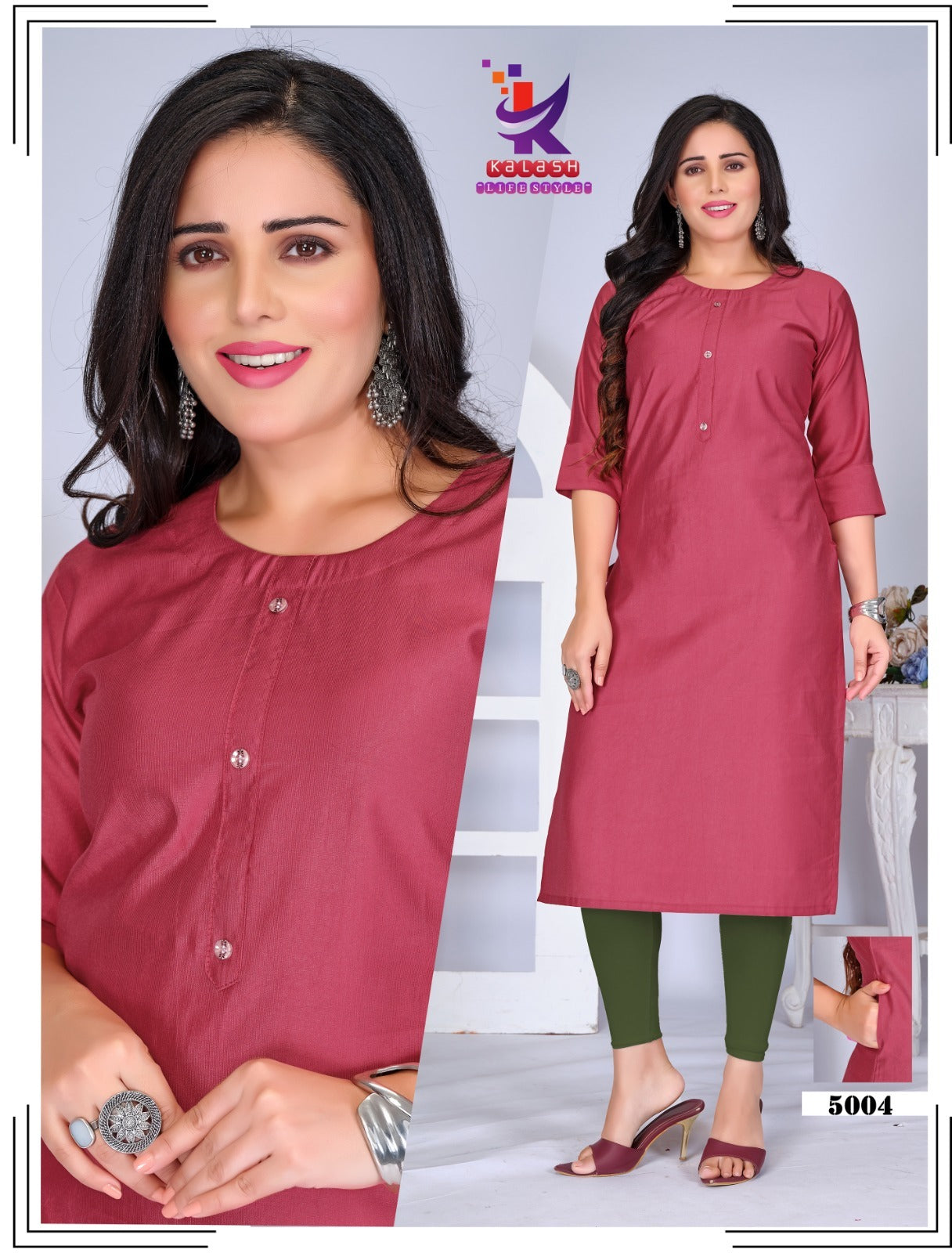 New Edition 2 Mlm Kalash Lifestyle Gadwal Kurti With Pocket Wholesale Price