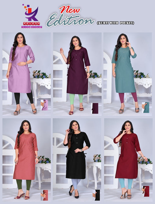 New Edition Mlm Kalash Lifestyle Gadwal Kurti With Pocket Wholesale Price