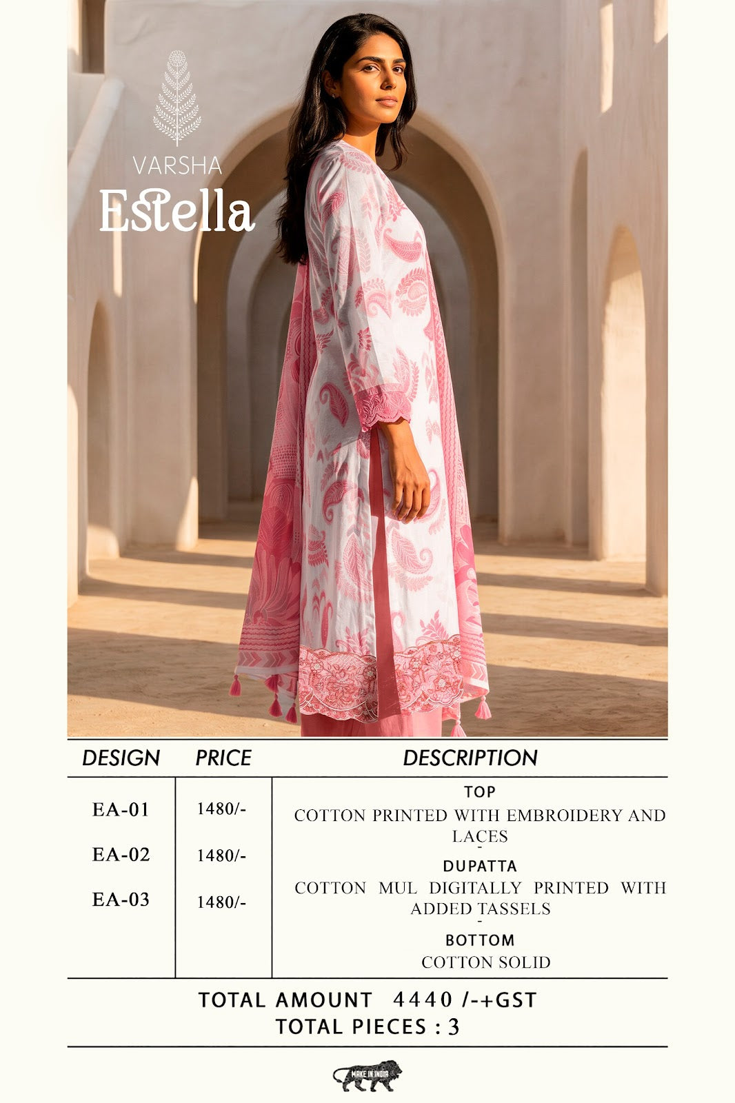 New Estella Varshaa Cotton Pant Style Suits Supplier Gujarat