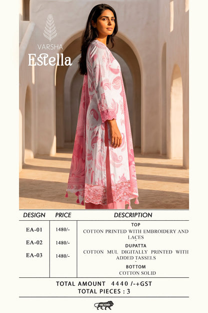 New Estella Varshaa Cotton Pant Style Suits Supplier Gujarat