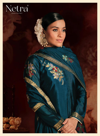 New Evania Netra Woven Silk Pant Style Suits Wholesaler India