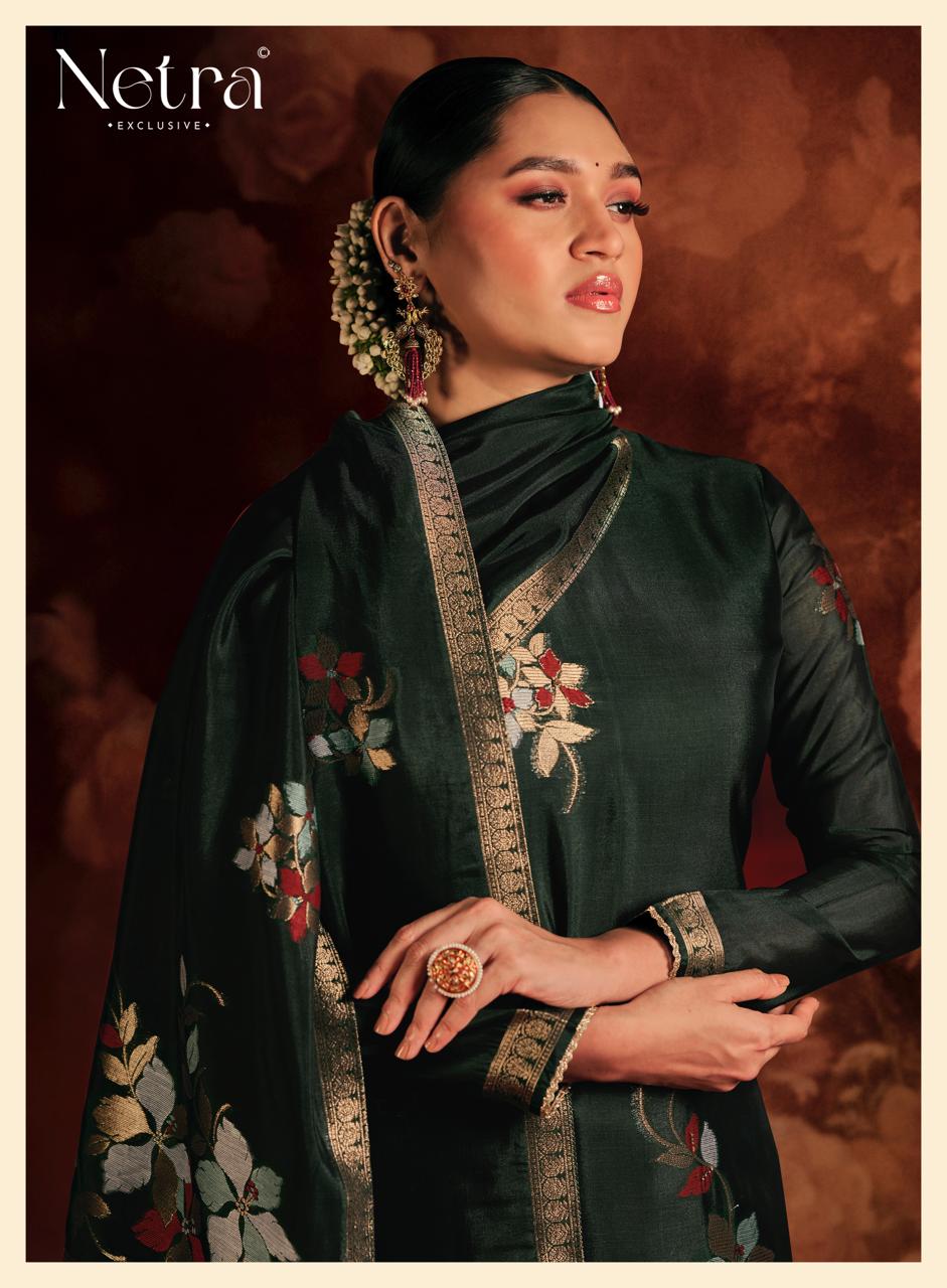 New Evania Netra Woven Silk Pant Style Suits Wholesaler India