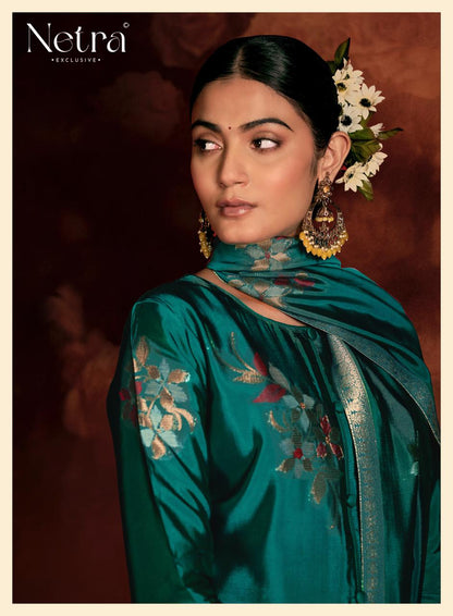 New Evania Netra Woven Silk Pant Style Suits Wholesaler India