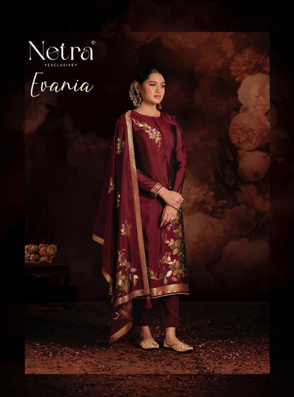 New Evania Netra Woven Silk Pant Style Suits Wholesaler India