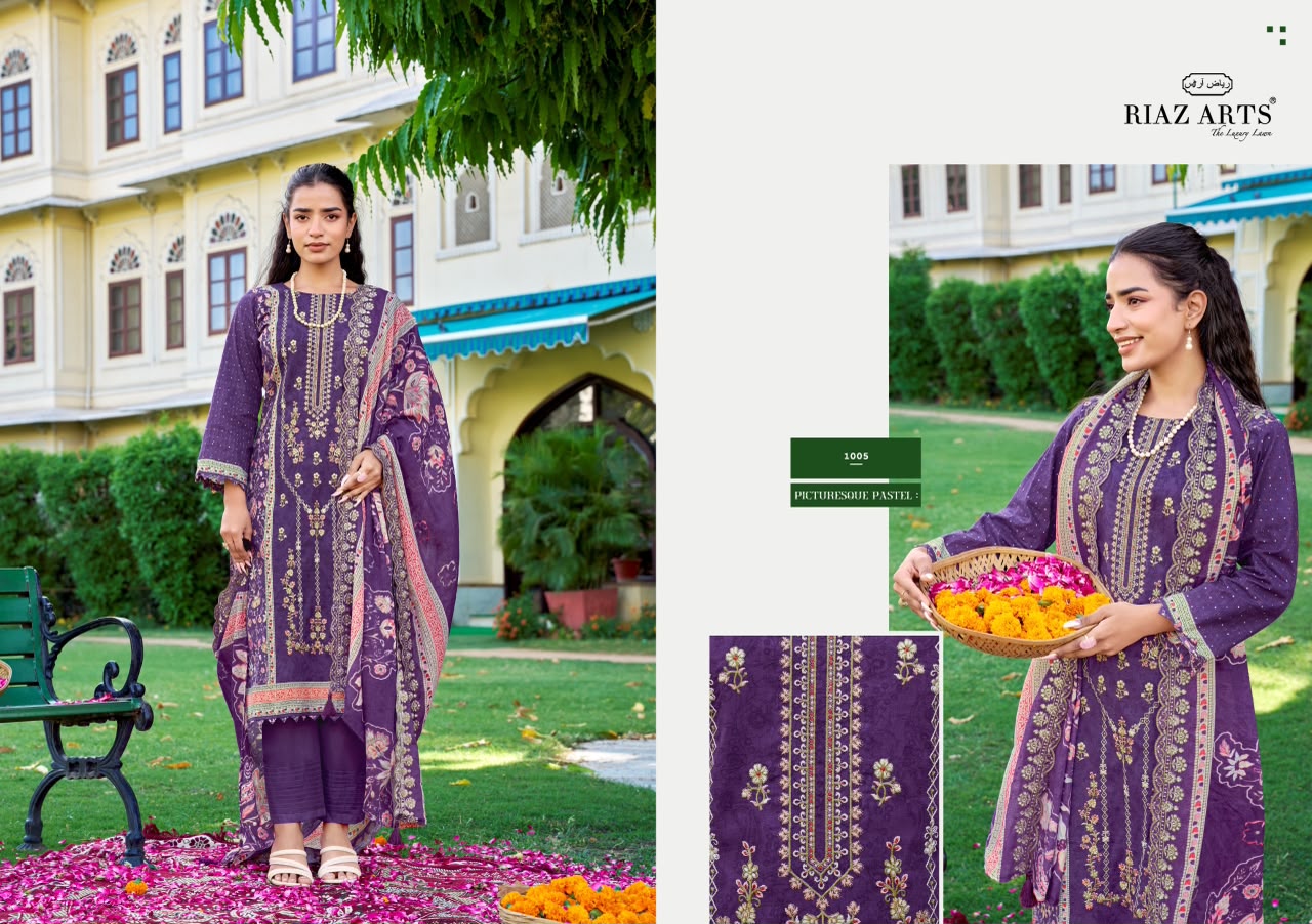 New Farmaish Vol 2 Riaz Art Lawn Cotton Karachi Salwar Suits Exporter Gujarat
