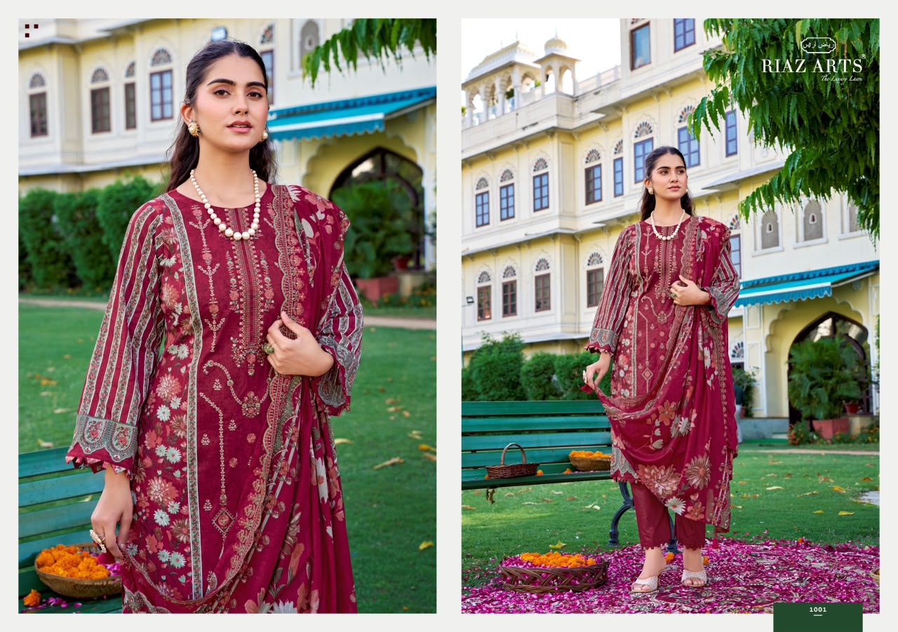 New Farmaish Vol 2 Riaz Art Lawn Cotton Karachi Salwar Suits Exporter Gujarat