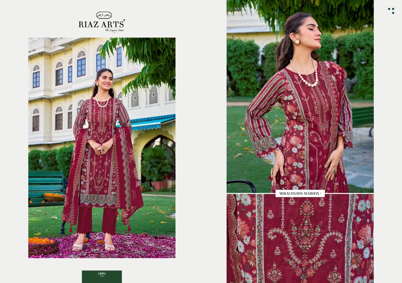 New Farmaish Vol 2 Riaz Art Lawn Cotton Karachi Salwar Suits Exporter Gujarat