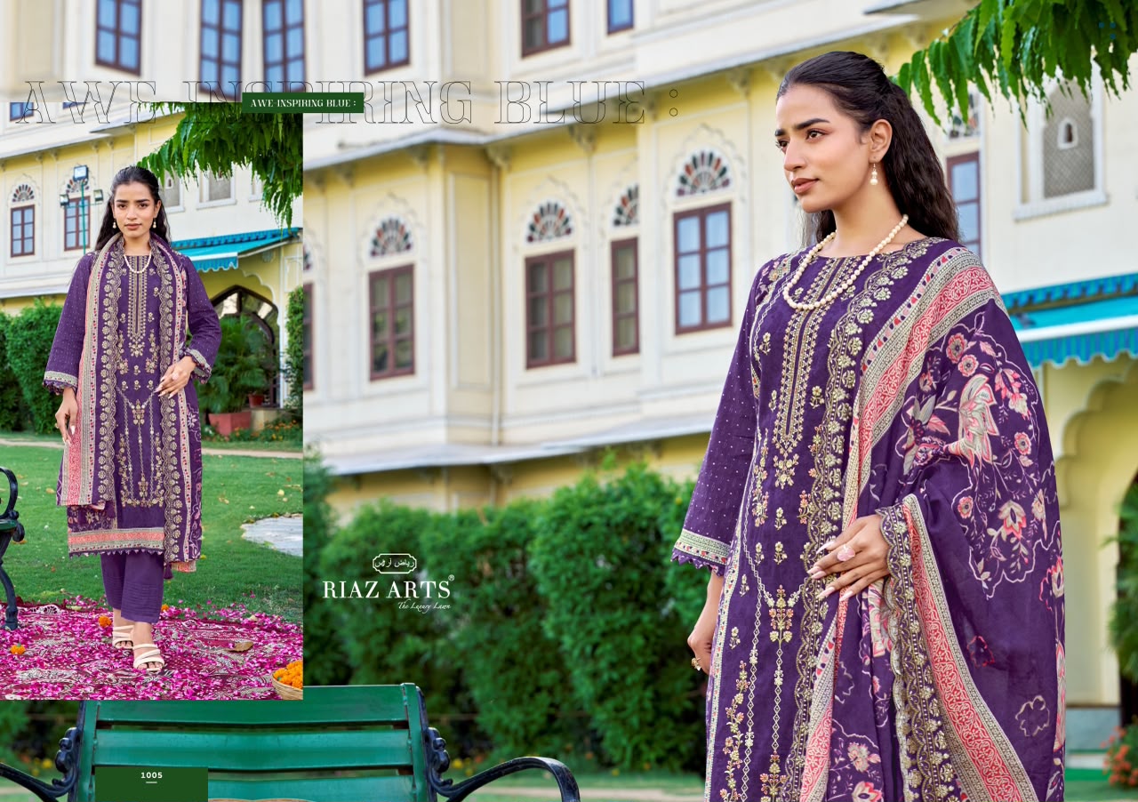 New Farmaish Vol 2 Riaz Art Lawn Cotton Karachi Salwar Suits Exporter Gujarat