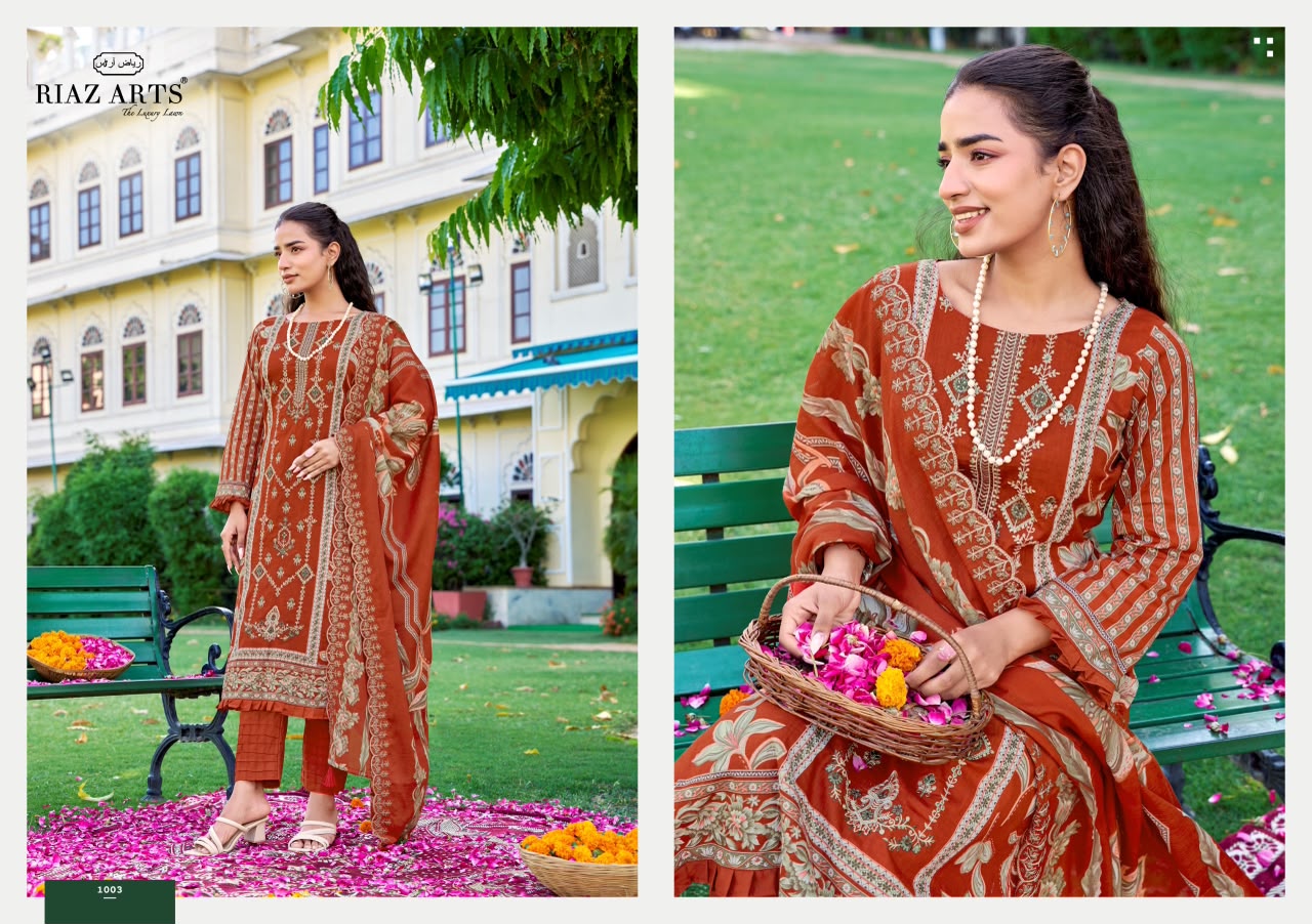 New Farmaish Vol 2 Riaz Art Lawn Cotton Karachi Salwar Suits Exporter Gujarat