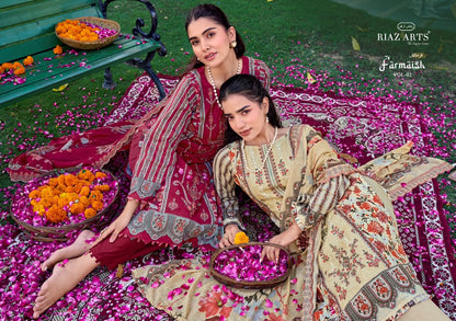 New Farmaish Vol 2 Riaz Art Lawn Cotton Karachi Salwar Suits Exporter Gujarat