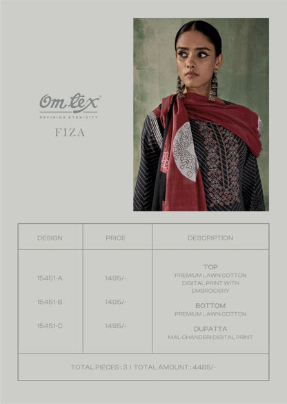New Fiza Omtex Lawn Cotton Pakistani Salwar Suits Manufacturer India