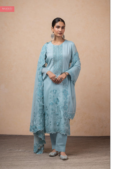 New Fizrit Naariti Mul Chanderi Pant Style Suits Supplier Gujarat