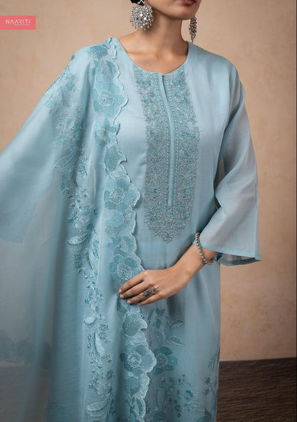 New Fizrit Naariti Mul Chanderi Pant Style Suits Supplier Gujarat