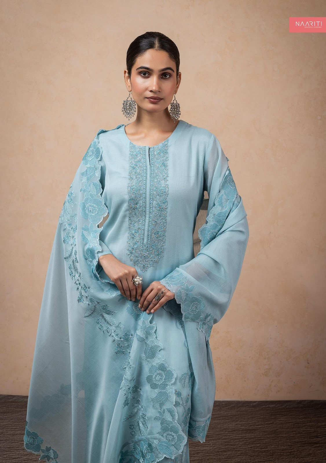 New Fizrit Naariti Mul Chanderi Pant Style Suits Supplier Gujarat