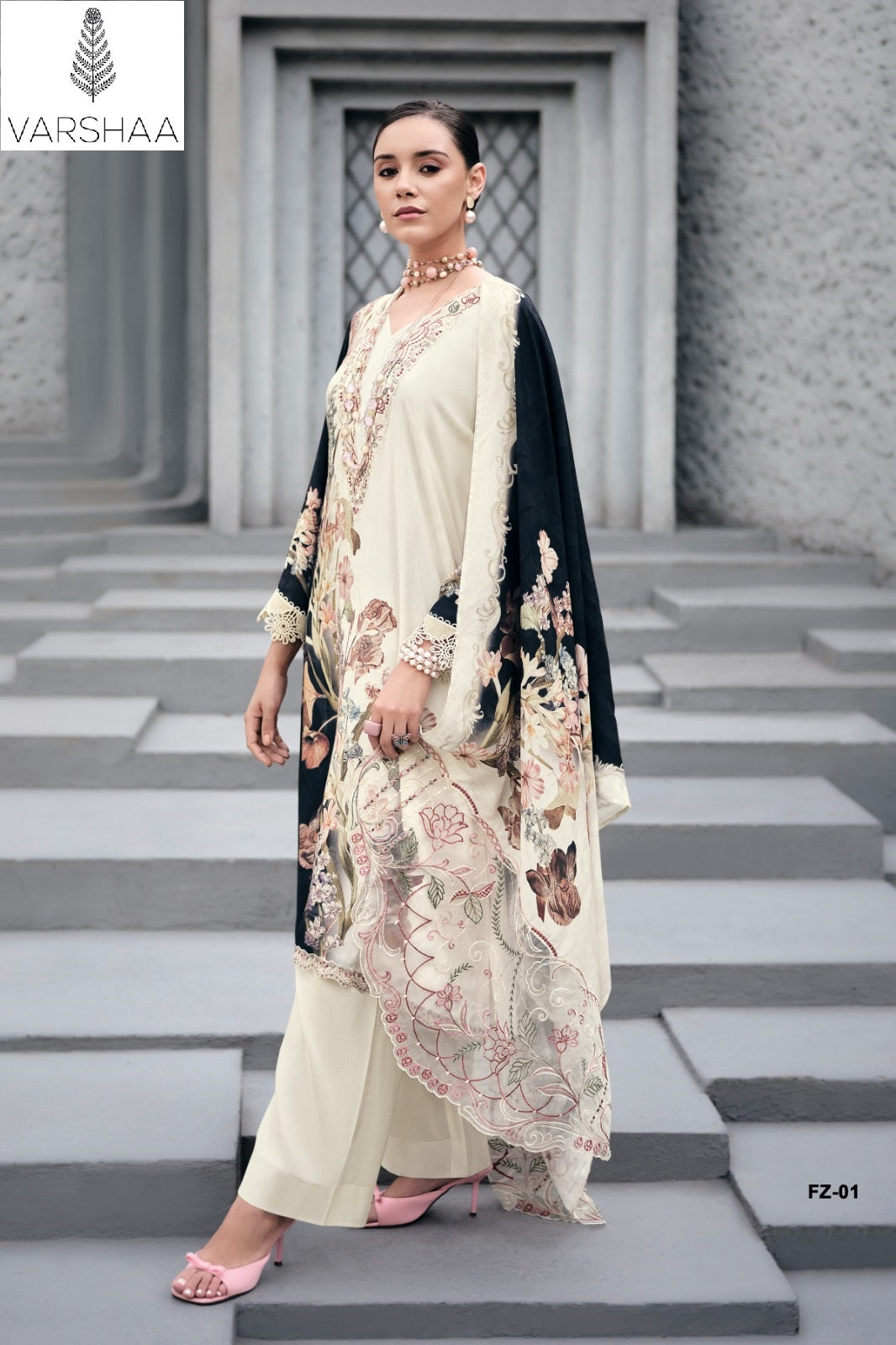 New Florenza Varshaa Viscose Muslin Pant Style Suits Supplier India