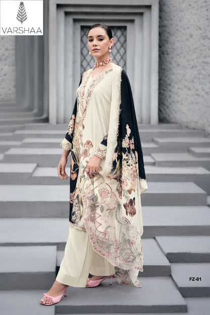 New Florenza Varshaa Viscose Muslin Pant Style Suits Supplier India