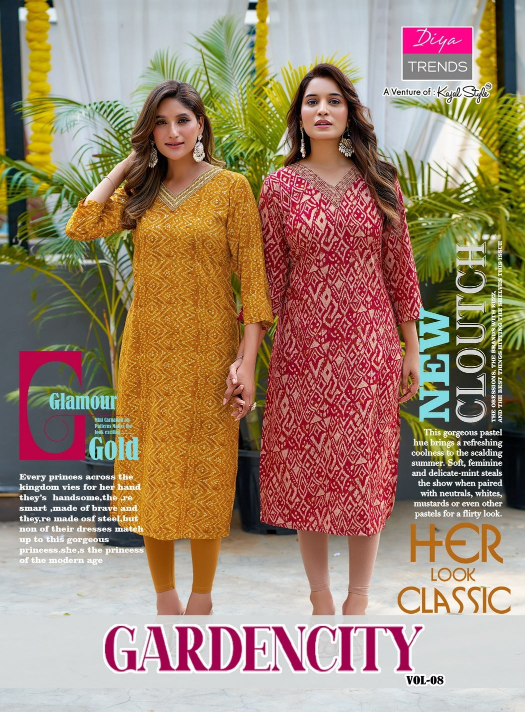 New Gardencity Vol 8 Diya Trends Rayon Long Straight Kurti Exporter Gujarat