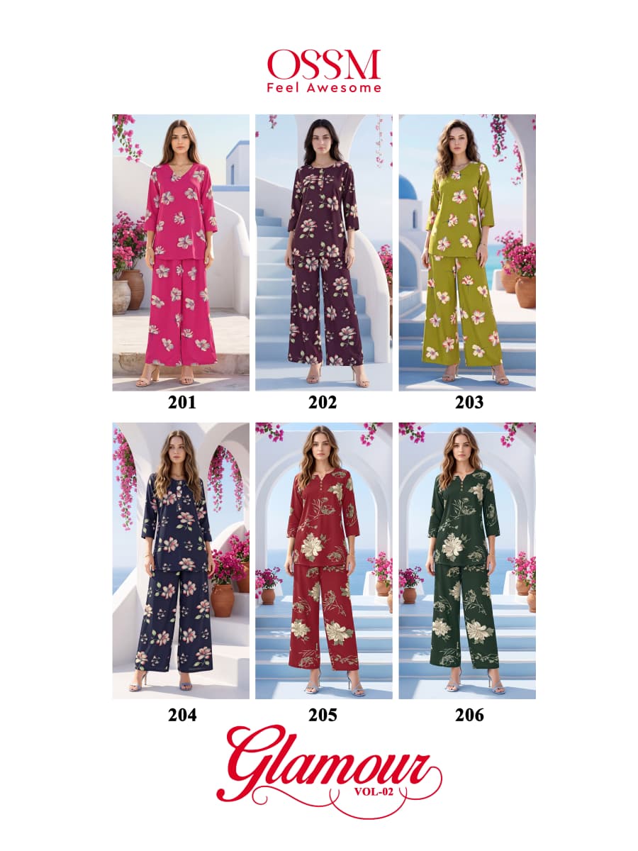 New Glamour Vol 2 Ossm Rayon 22Kg Co Ord Set Supplier