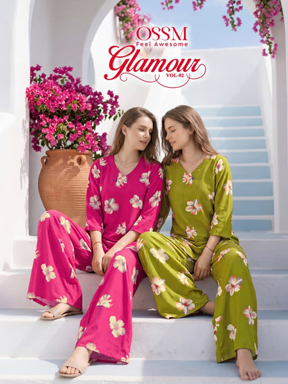 New Glamour Vol 2 Ossm Rayon 22Kg Co Ord Set Supplier