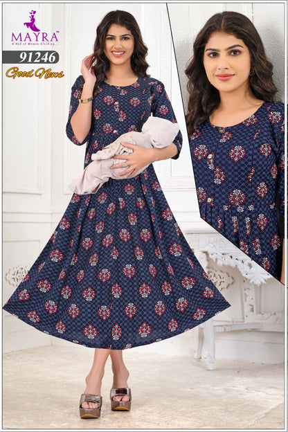 New Good News Mayra Reyon Feeding Kurtis Manufacturer India