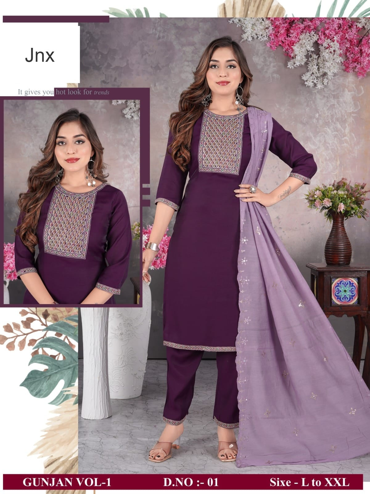 New Gunjan Vol 1 Jnx Readymade Pant Style Suits Supplier Gujarat