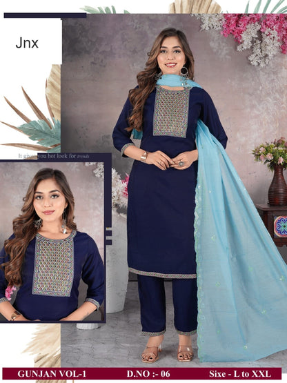New Gunjan Vol 1 Jnx Readymade Pant Style Suits Supplier Gujarat