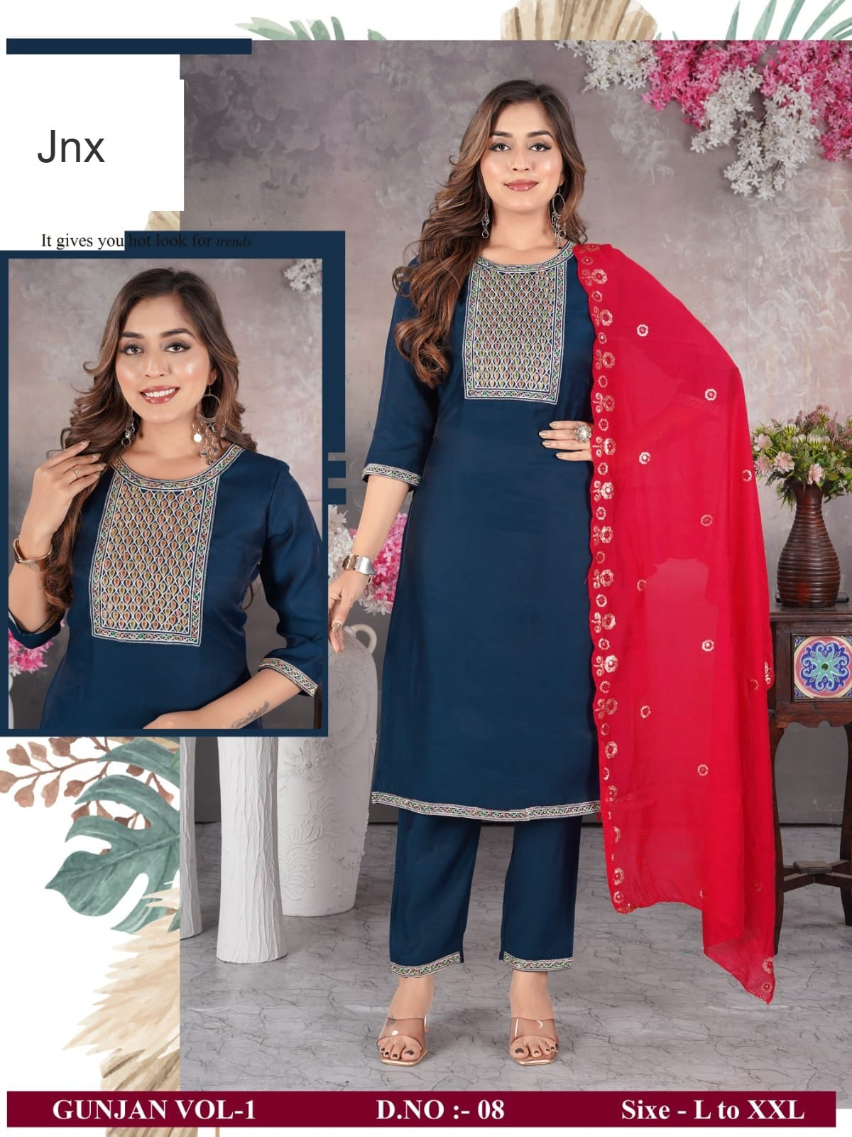 New Gunjan Vol 1 Jnx Readymade Pant Style Suits Supplier Gujarat
