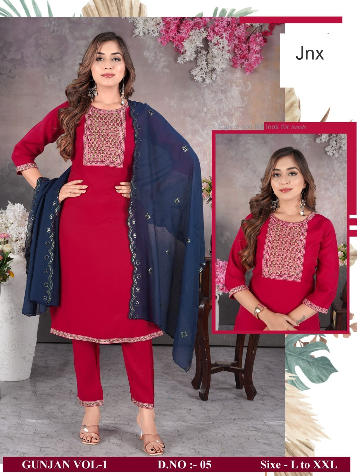 New Gunjan Vol 1 Jnx Readymade Pant Style Suits Supplier Gujarat