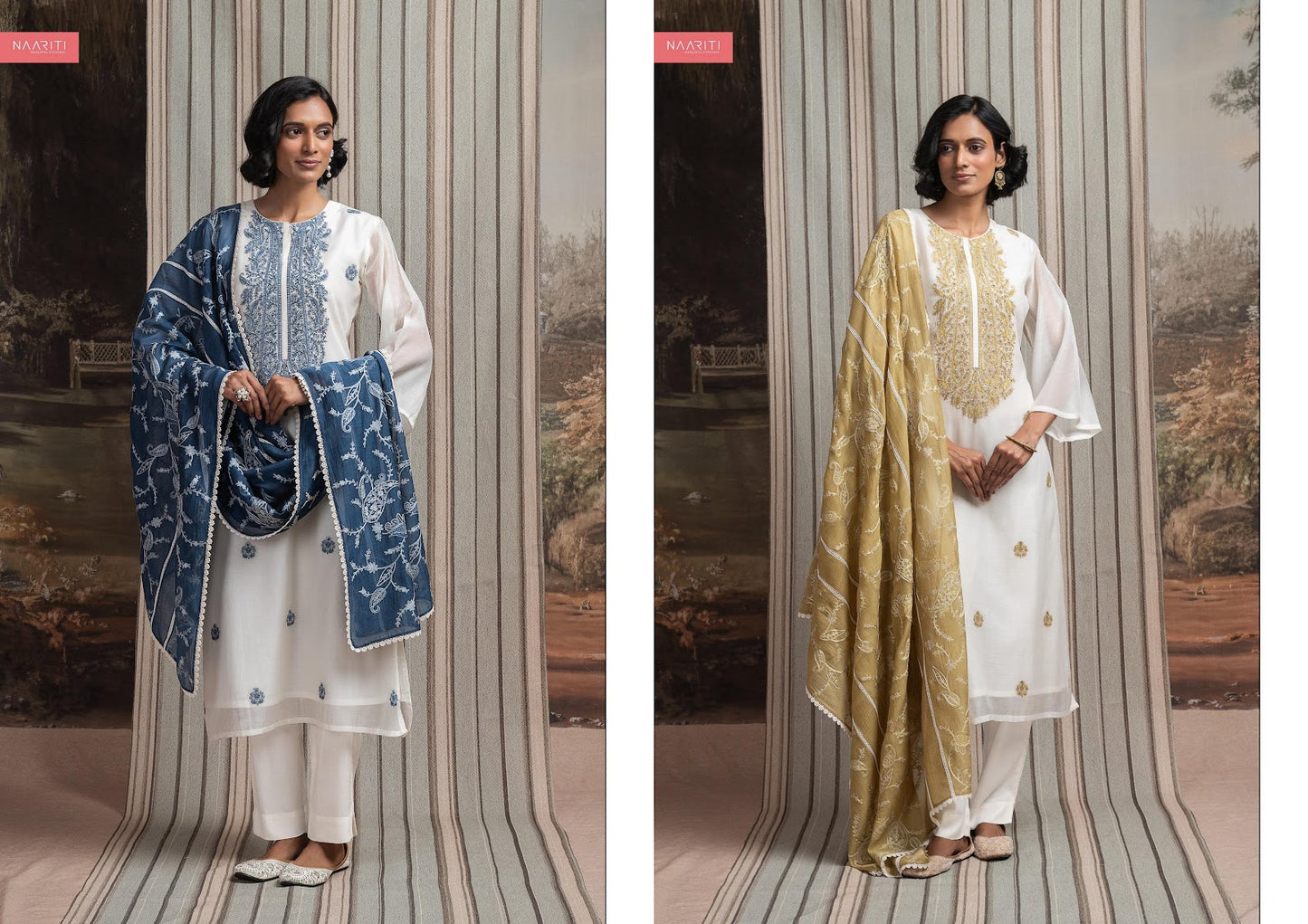 New Haneeya Naariti Mul Chanderi Pant Style Suits Supplier Gujarat