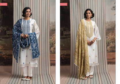 New Haneeya Naariti Mul Chanderi Pant Style Suits Supplier Gujarat