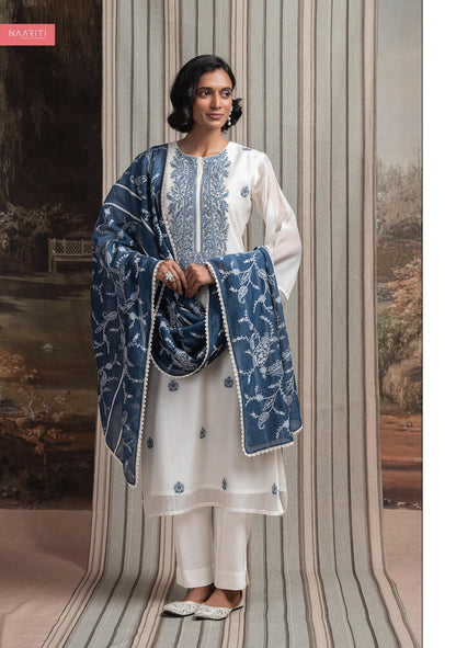 New Haneeya Naariti Mul Chanderi Pant Style Suits Supplier Gujarat