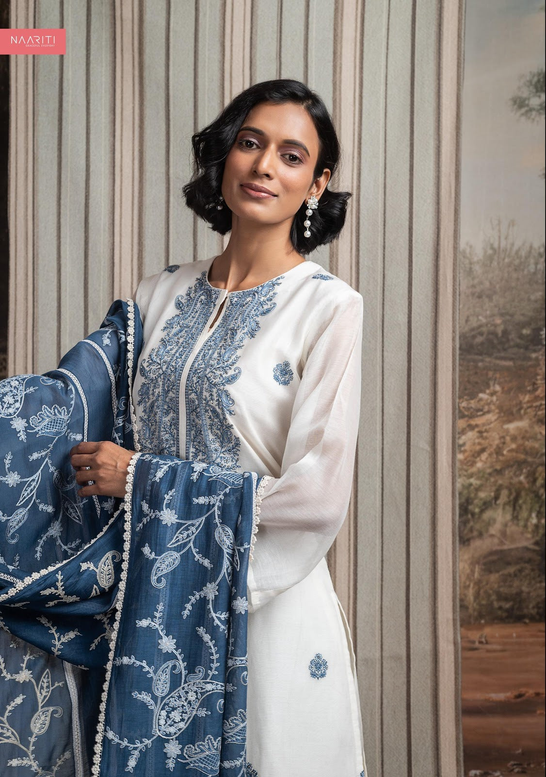 New Haneeya Naariti Mul Chanderi Pant Style Suits Supplier Gujarat