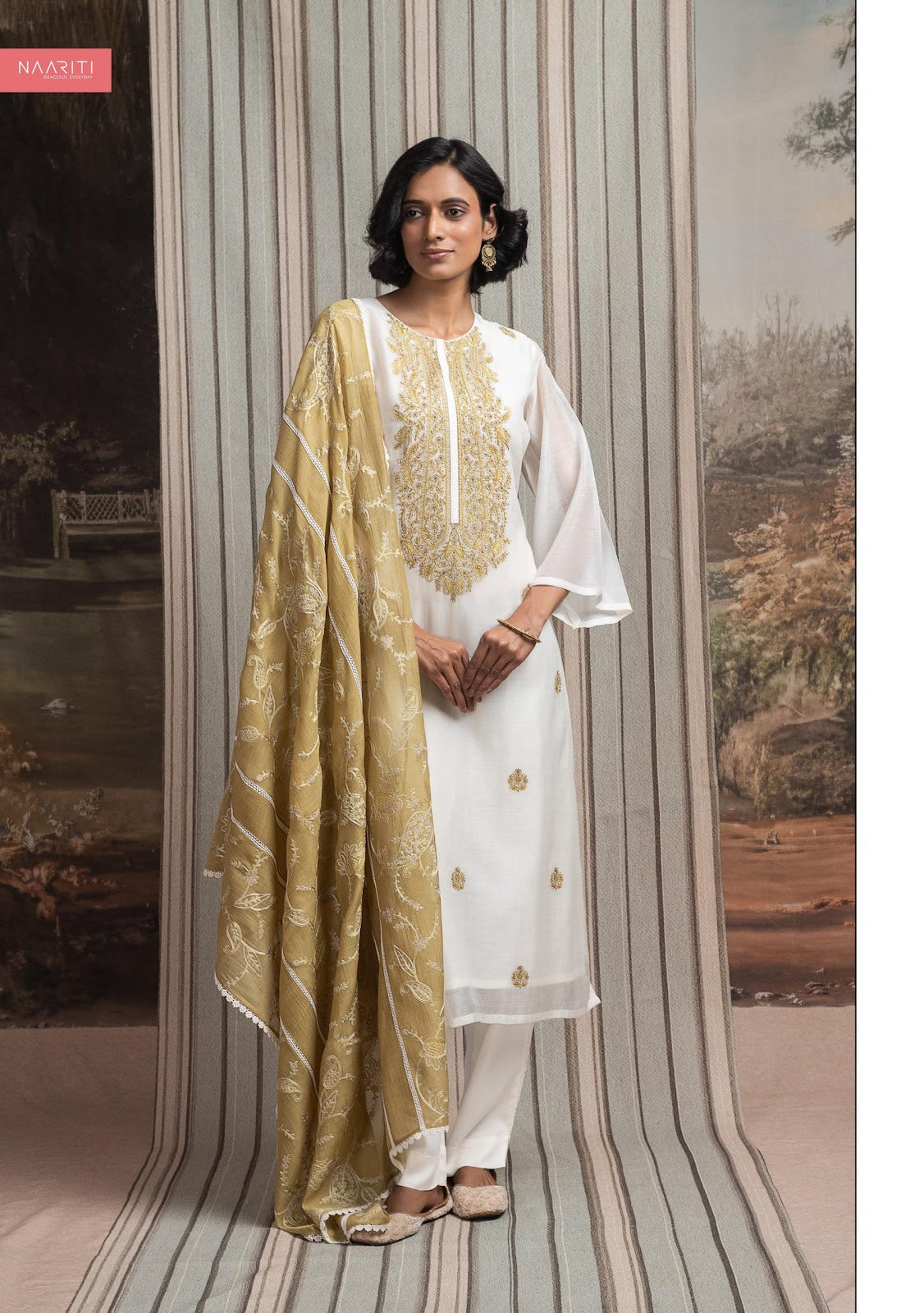 New Haneeya Naariti Mul Chanderi Pant Style Suits Supplier Gujarat