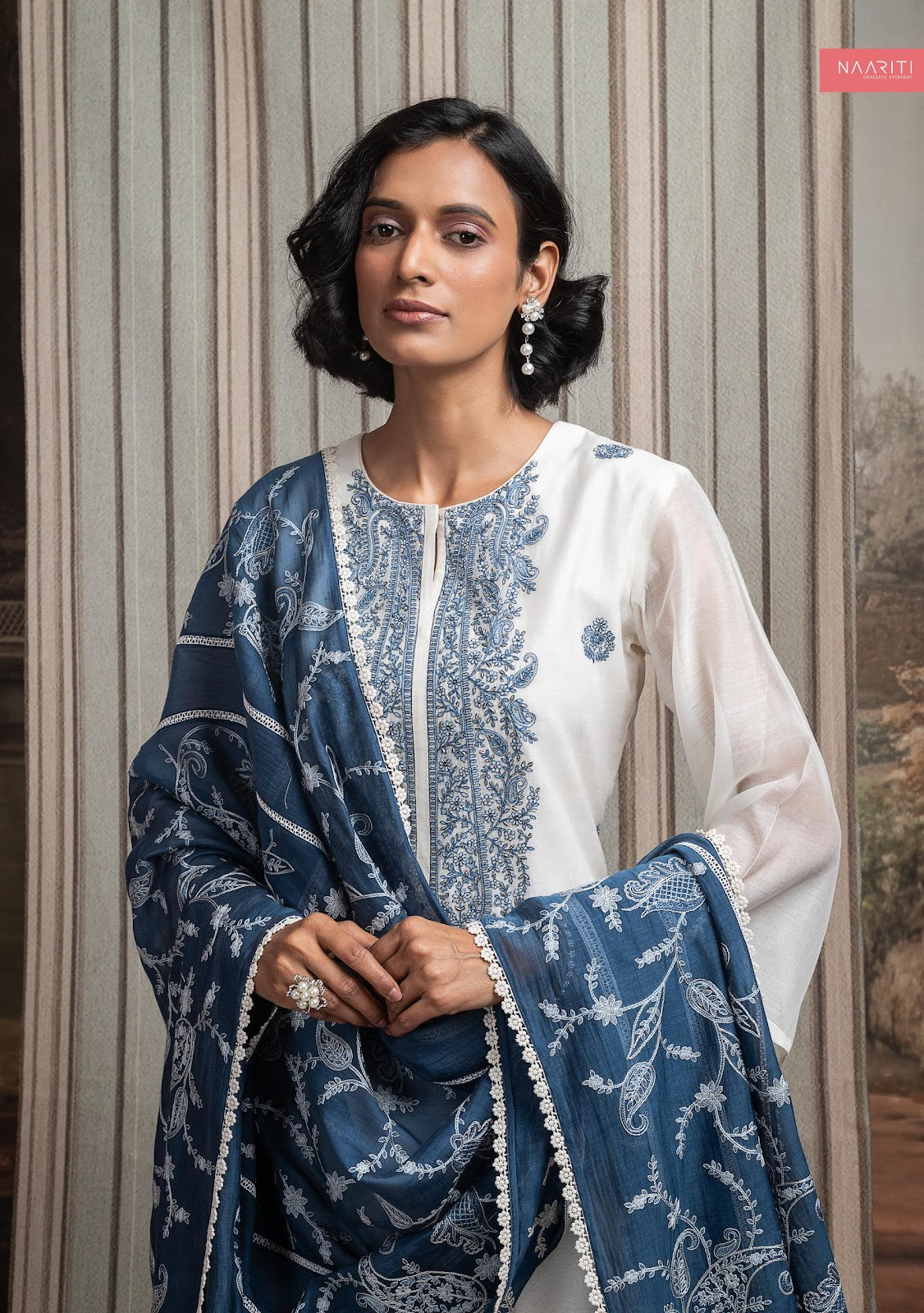 New Haneeya Naariti Mul Chanderi Pant Style Suits Supplier Gujarat