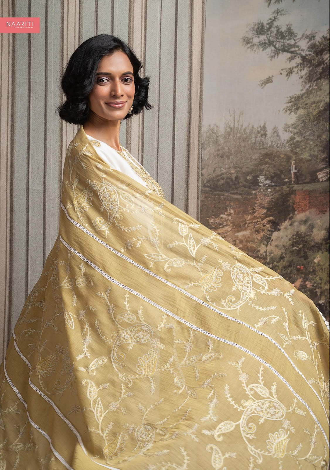 New Haneeya Naariti Mul Chanderi Pant Style Suits Supplier Gujarat