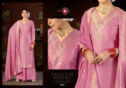 New Hanshika Vol 5 Triple Aaa Muslin Jacquard Pant Style Suits Supplier Ahmedabad