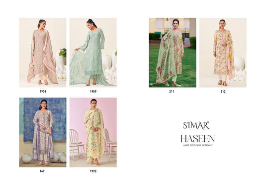 New Haseen Vol 2 Simar Viscose Muslin Pant Style Suits Supplier