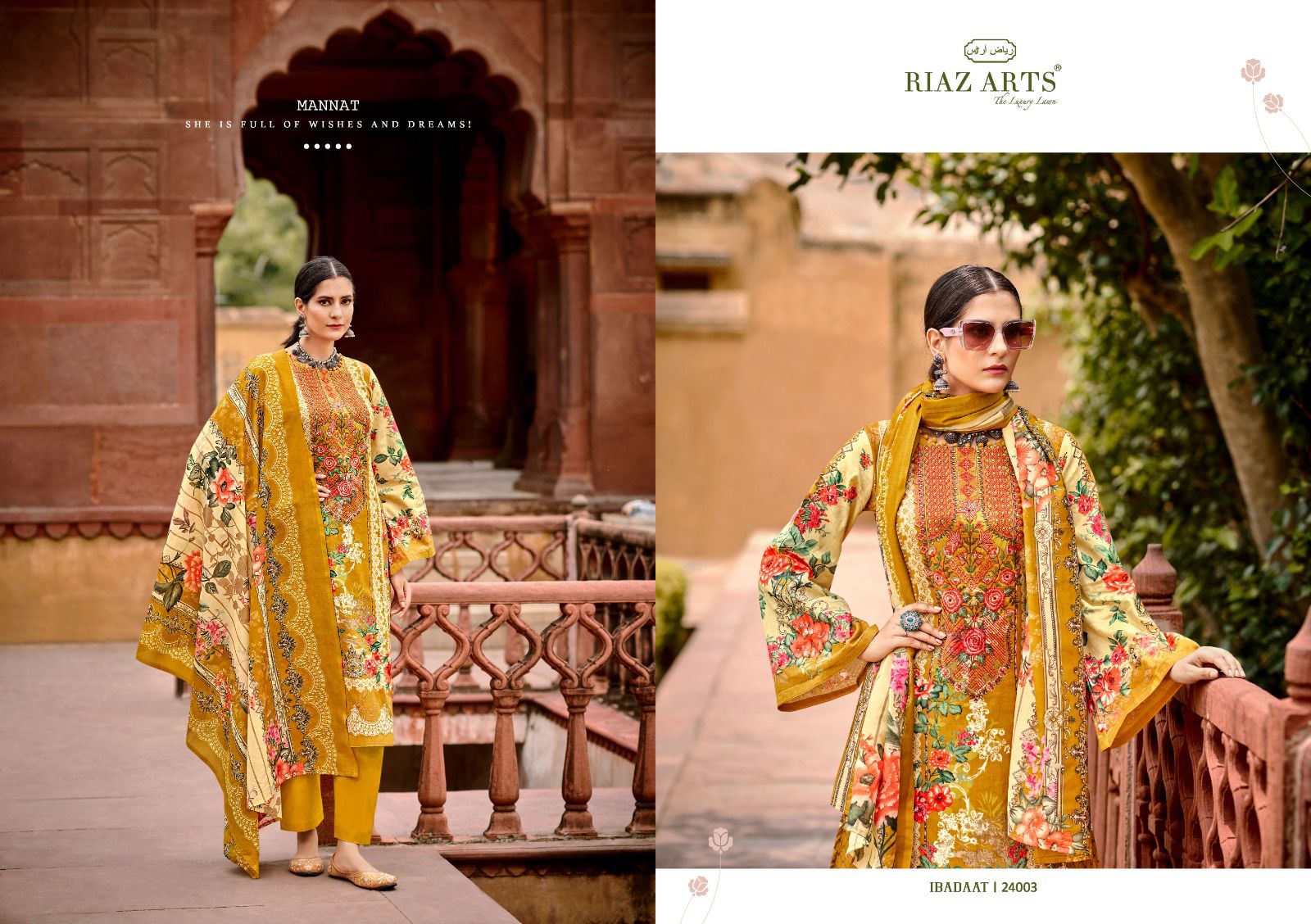 New Ibadaat Riaz Art Lawn Karachi Salwar Suits Manufacturer