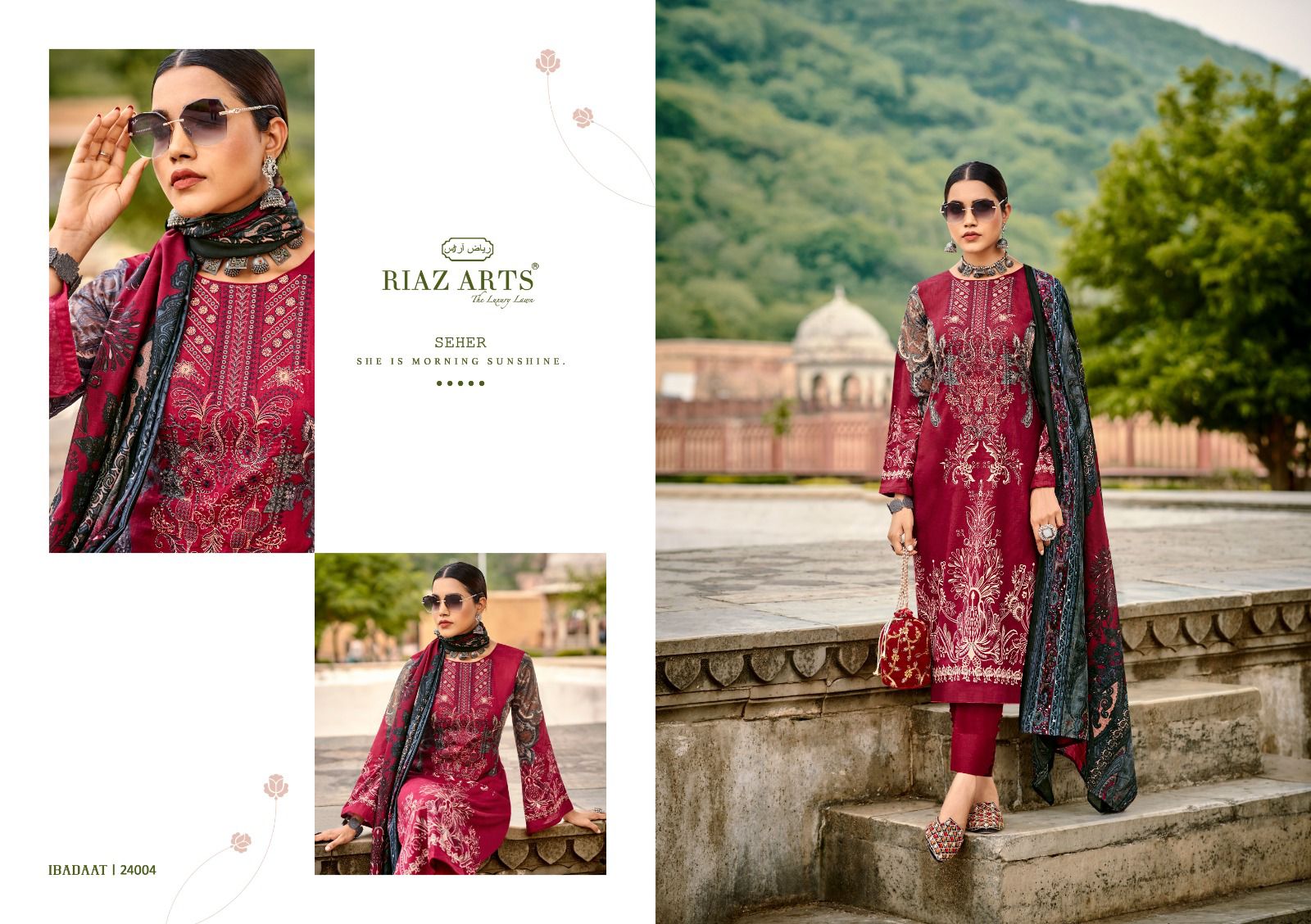 New Ibadaat Riaz Art Lawn Karachi Salwar Suits Manufacturer