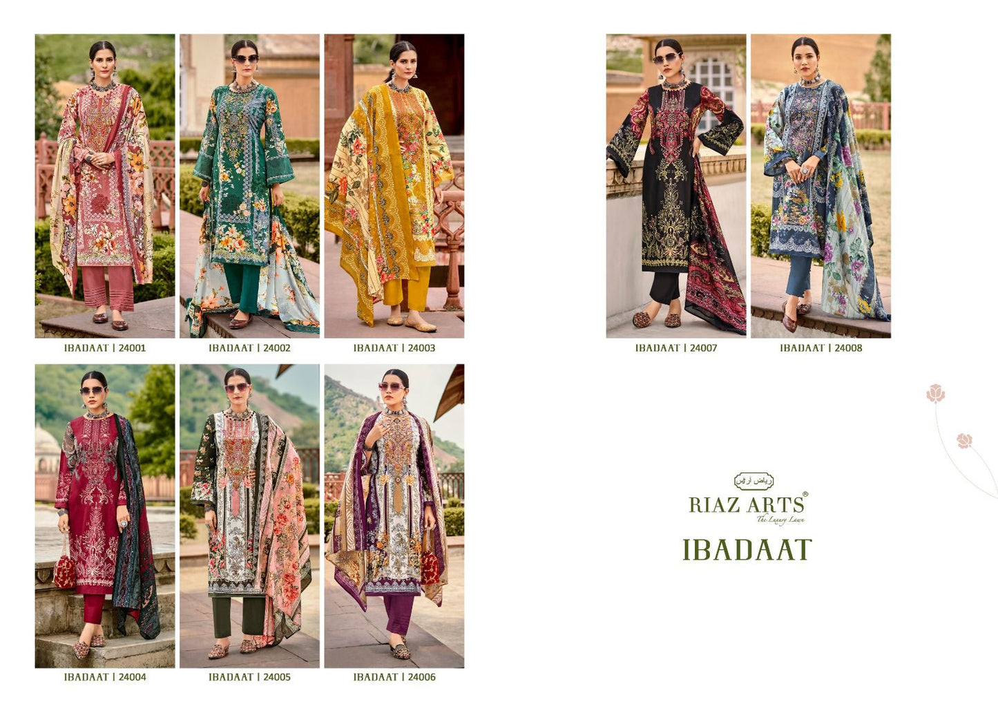 New Ibadaat Riaz Art Lawn Karachi Salwar Suits Manufacturer