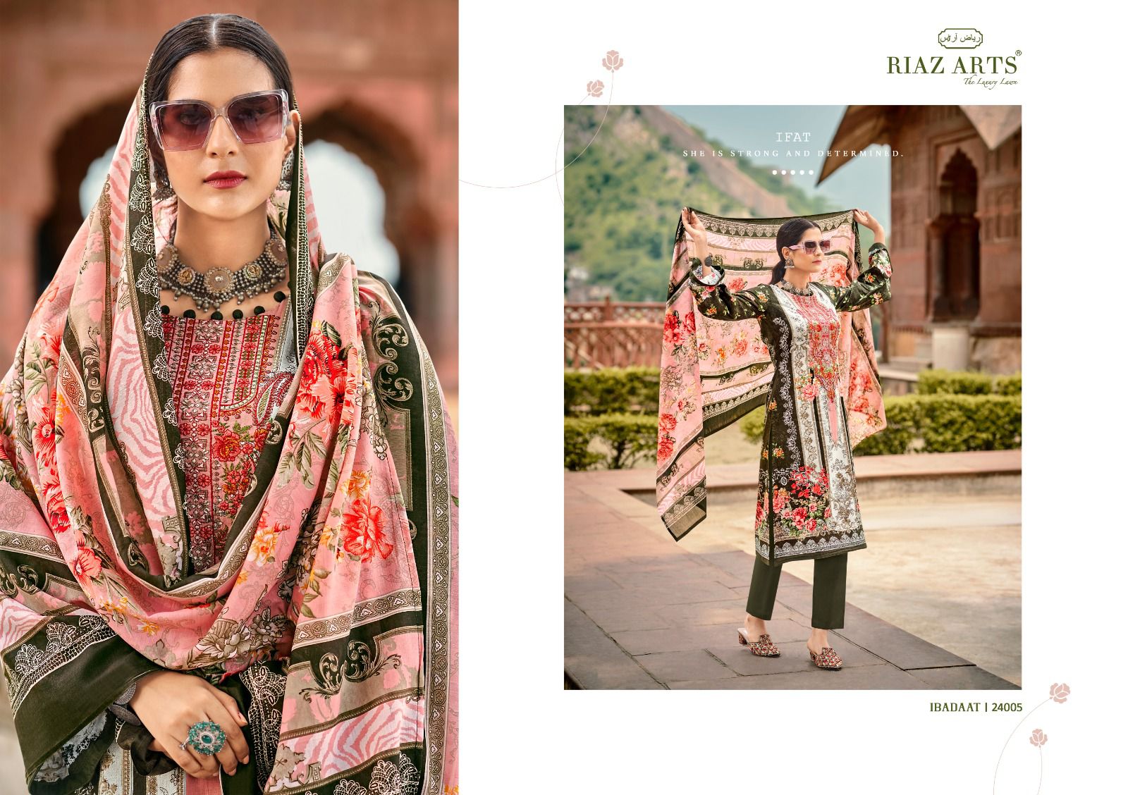 New Ibadaat Riaz Art Lawn Karachi Salwar Suits Manufacturer