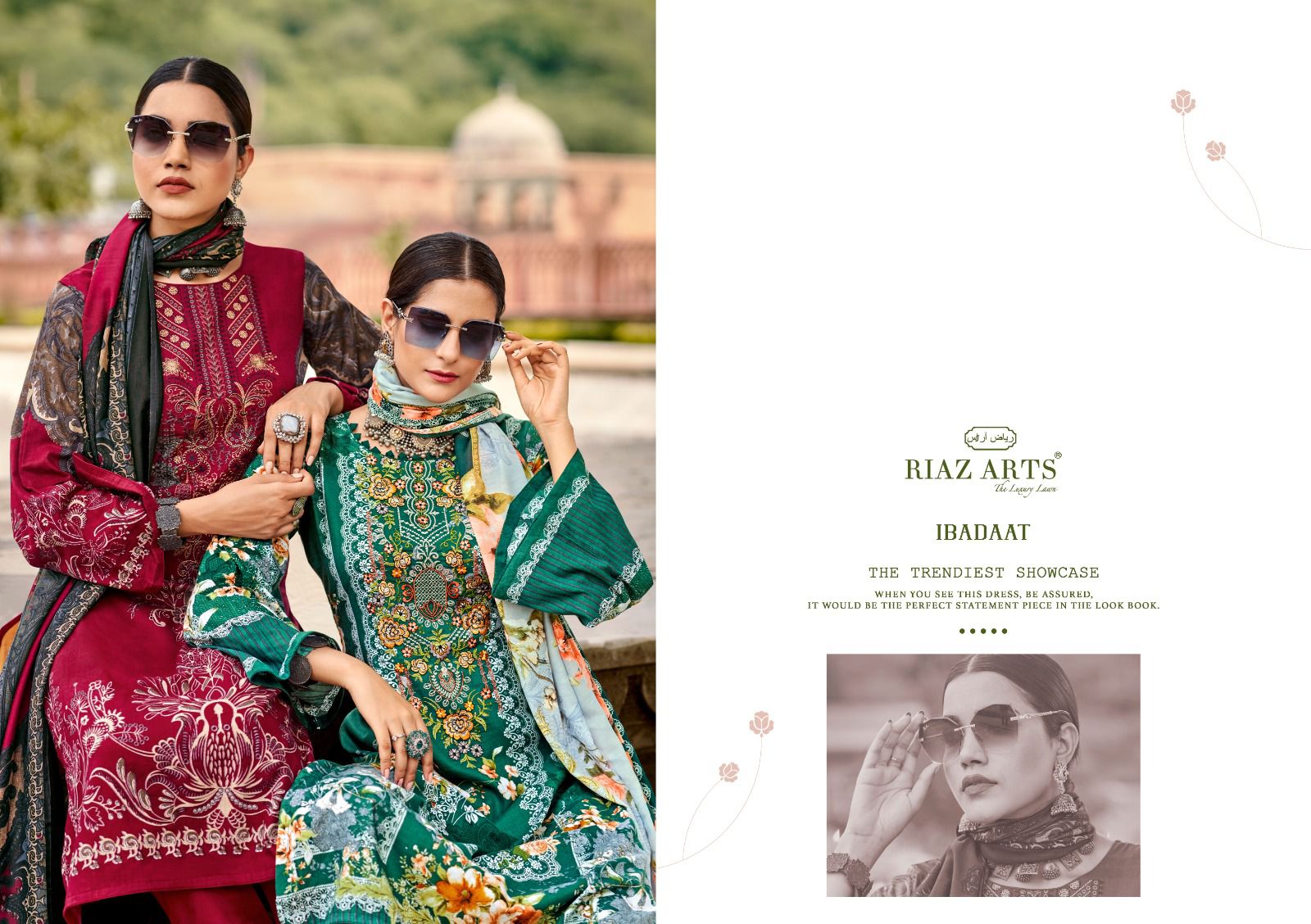 New Ibadaat Riaz Art Lawn Karachi Salwar Suits Manufacturer