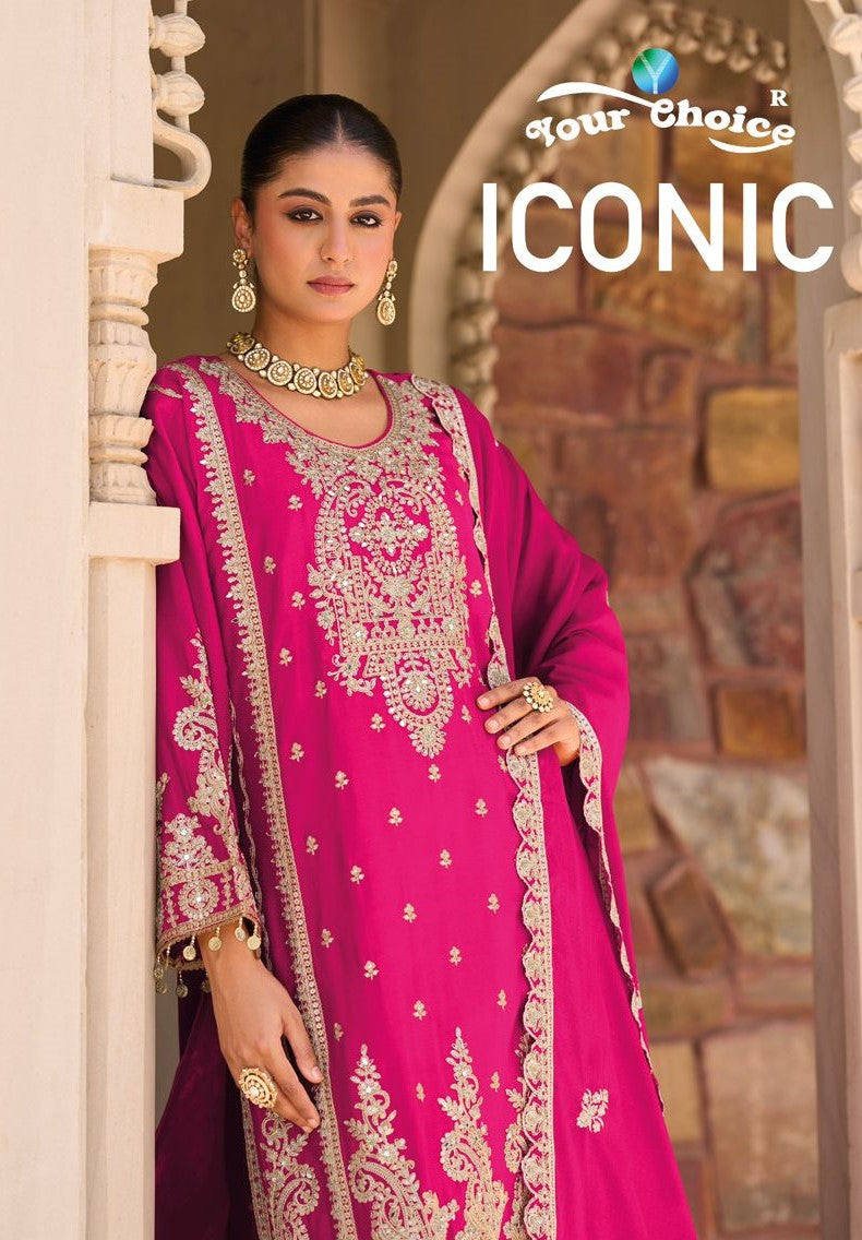 New Iconic Your Choice Chinon Pakistani Readymade Suits Wholesale Price